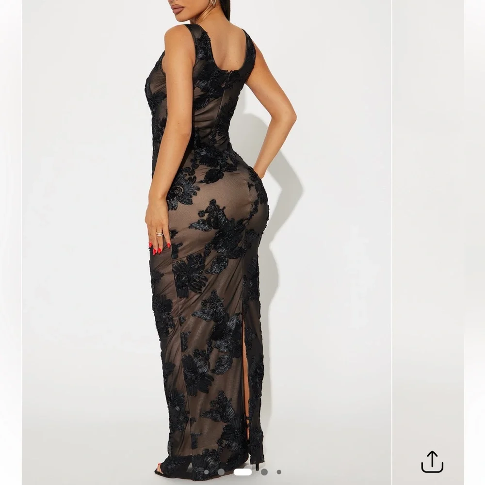 Fashion Nova Black Floral Maxi Dress - Picture 2 of 5
